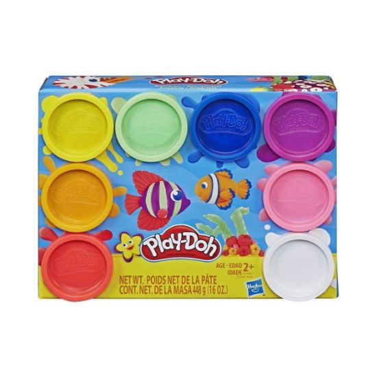 Picture of Hasbro Play-Doh Rainbow Non Toxic Set of 8 Colours Cans (E5062)