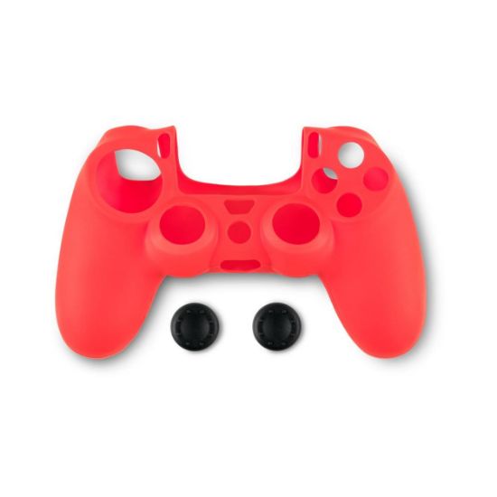 Picture of Spartan Gear - Controller Silicon Skin Cover and Thumb Grips (compatible with playstation 4) (colour: Red)