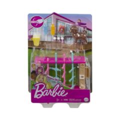 Picture of Mattel Barbie: Mini Playset With Pet, Accessories And Working Foosball Table, Game Night Theme (GRG77)