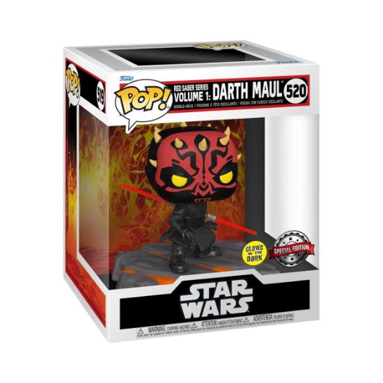 Picture of Funko Pop! Deluxe: Disney Star Wars - Red Saber Series Volume 1: Darth Maul (Glows in the Dark) (Special Edition) #520 Bobble-Head Vinyl Figure