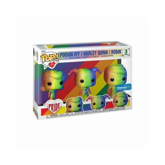 Picture of Funko Pops! with Purpose DC Pride: 3-Pack Heroes - Poison Ivy, Harley Quinn, Robin (Special Edition) Vinyl Figure