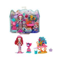 Picture of Mattel Enchantimals Royals: Ocean Kingdom - Ocean Treasures Shop (Milagra Mermaid & Scallop) Mermaid Set (HCF71)