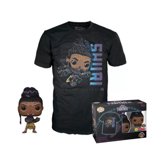 Picture of Funko Pop! & Tees (Adult): Marvel Black Panther - Shuri (Glows in the Dark) Bobble-Head Vinyl Figure & T-Shirt (M)