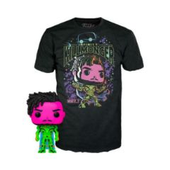 Picture of Funko Pop! & Tee (Adult): Marvel What If...? - Infinity Killmonger (Blacklight) (Special Edition) Bobble-Head Vinyl Figure & T-Shirt (L)