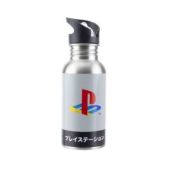 Picture of Paladone: Playstation - Heritage Metal Water Bottle (with Straw) (480ml) (PP8977PS)