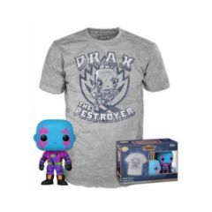 Picture of Funko Pop! & Tee (Adult): Marvel Guardians of the Galaxy - Drax (Blacklight) (Special Edition) Vinyl Figure and T-Shirt (S)