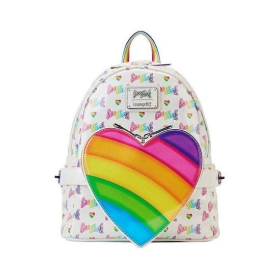 Picture of Loungefly Lisa Frank - Logo Heart Detachable Rainbow Bag Mini Backpack (LSFBK0005)