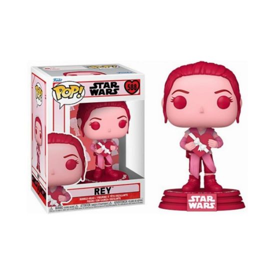 Picture of Funko Pop! Disney Star Wars: Valentines S3 - Rey #588 Bobble-Head Vinyl Figure