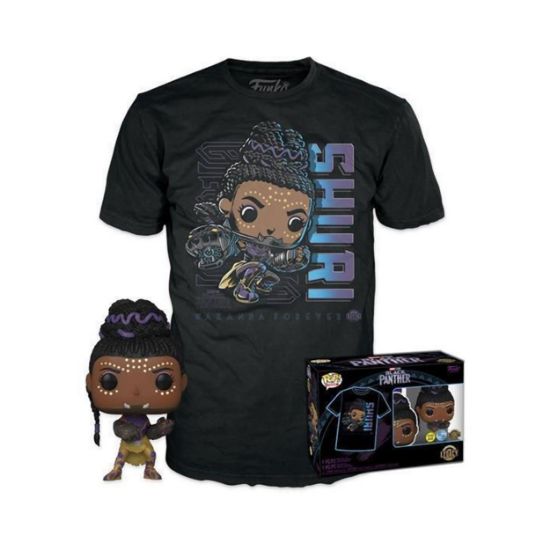 Picture of Funko Pop! & Tees (Adult): Marvel Black Panther - Shuri (Glows in the Dark) Bobble-Head Vinyl Figure & T-Shirt (S)