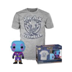 Picture of Funko Pop! & Tee (Adult): Marvel Guardians of the Galaxy - Drax (Blacklight) (Special Edition) Vinyl Figure and T-Shirt (L)