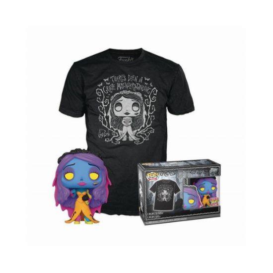 Picture of Funko Pop! & Tee (Adult): Tim Burton's Corpse Bride - Emily (Blacklight) Vinyl Figure and T-Shirt (XL)