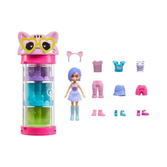 Picture of Mattel Polly Pocket - Style Spinner Fashion Closet Cat (HKW07)