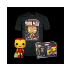 Picture of Funko Pop! & Tee (Adult): Marvel - Holiday Iron Man (Glows in the Dark) Vinyl Figure & T-Shirt (L)