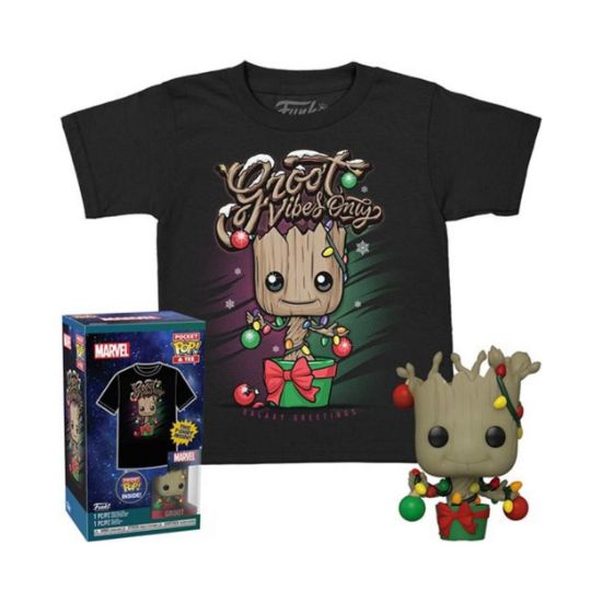 Picture of Funko Pocket Pop! & Tee (Child): Guardians of the Galaxy - Holiday Groot Vinyl Figure & T-Shirt (M)