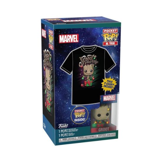 Picture of Funko Pocket Pop! & Tee (Child): Guardians of the Galaxy - Holiday Groot Vinyl Figure & T-Shirt (XL)