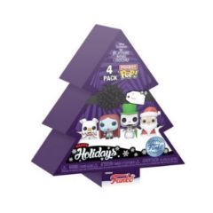 Picture of Funko Pocket Pop! 4-Pack: The Nightmare Before Christmas - Happy Holidays Tree Box Vinyl Figures Keychain