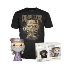 Picture of Funko Boxed Pop! & Tees (Adult): Harry Potter - Dumbledore with Wand (Metallic) (Special Edition)Vinyl Figure & T-Shirt (M)