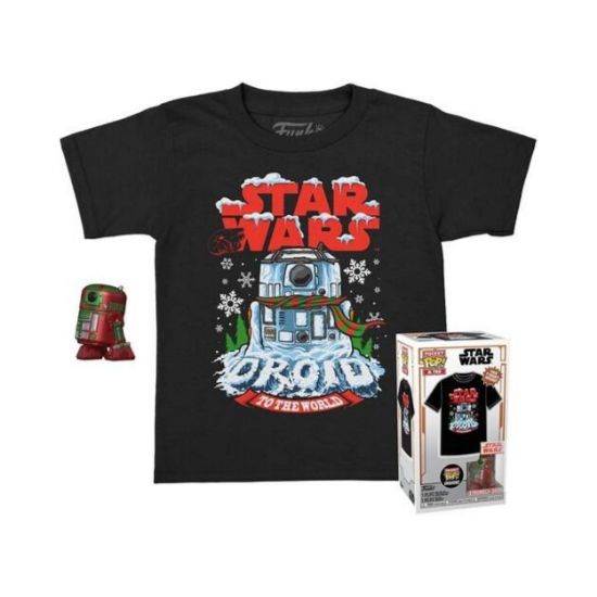 Picture of Funko Pocket Pop! & Tee (Child) Disney: Star Wars - Holiday R2-D2 (Metallic) Vinyl Figure & T-Shirt (L)