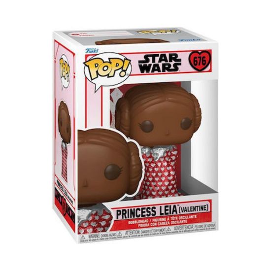 Picture of Funko Pop! Disney: Star Wars Valentine's Day 2024 - Princess Leia (Valentine Chocolate) #676 Bobble-Head Vinyl Figure