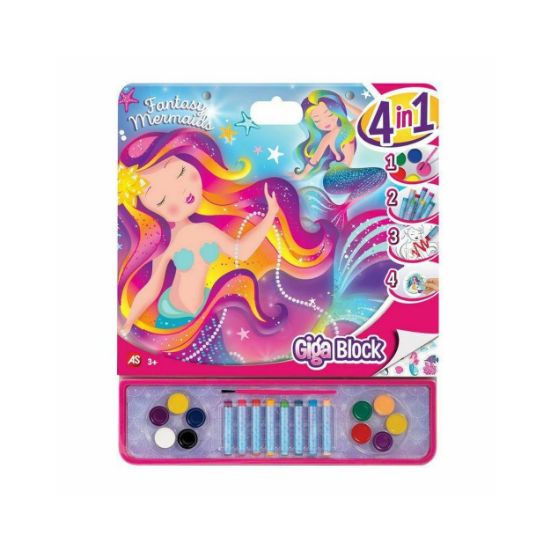 Picture of Giga Block Drawing Set Disney Fantasy Mermaids 4 In 1 For Ages 3+