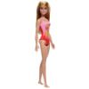 Picture of Mattel Barbie: Beach - Blond Hair Doll Wearing Pink Palm Tree-Print Swimsuit (HPV19)