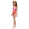 Picture of Mattel Barbie: Beach - Blond Hair Doll Wearing Pink Palm Tree-Print Swimsuit (HPV19)