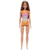 Picture of Mattel Barbie: Beach - Light Brown Hair Doll Wearing Tropical Pink and Orange Swimsuit (HPV21)