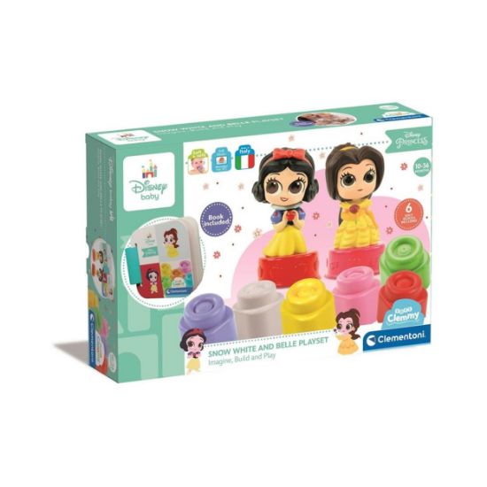 Picture of AS Baby Clementoni Disney Princess: Soft Clemmy Touch & Play - Snow White and Belle Playset Building Blocks (1033-17843)