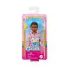 Picture of Mattel Barbie Club Chelsea Mini Doll - Small Dark Skin Boy Doll Wearing Removable Romper & Shoes with Brown Hair (HNY58)