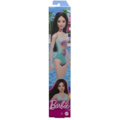 Picture of Mattel Barbie: Beach - Black Hair Doll Wearing Tropical Blue Swimsuit (HPV22)