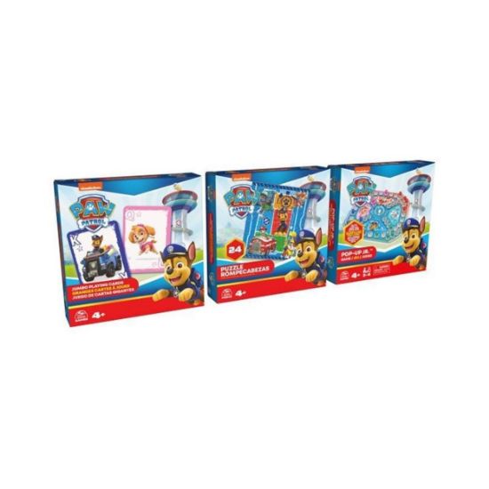 Picture of Spin Master Paw Patrol: Game Bundle - Jumbo Cards, Pop-Up Game, 24-Piece Puzzle (6066829)