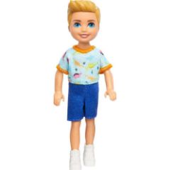 Picture of Mattel Barbie: Chelsea Boy with One-Piece Dino Print & Blond Hair Doll (HXM98)