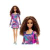 Picture of Mattel Barbie Doll - Fashionistas #206 With Crimped Hair And Freckles - Rainbow Marble Swirl Dress (HJT03)