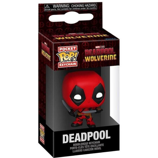 Picture of Funko Pocket Pop: Deadpool Wolverine - Deadpool Bobble Head Vinyl Figure Keychain