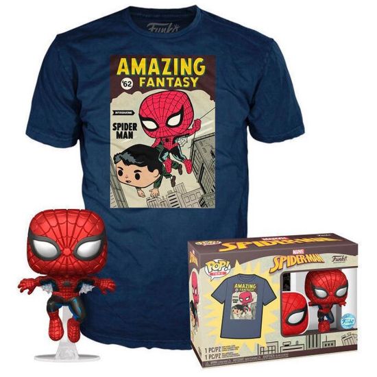 Picture of Funko Pop! & Tee (Adult): Marvel - Spider-Man (Metallic) Vinyl Figure & T-Shirt (M)