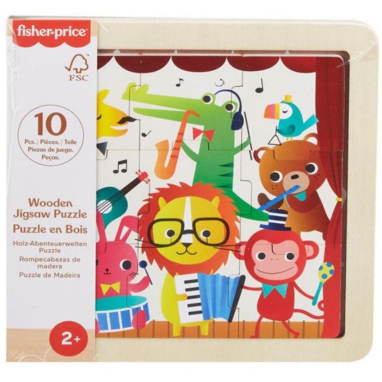 Picture of Fisher-Price: Wooden Jigsaw Puzzle - Jungle (HXV18)