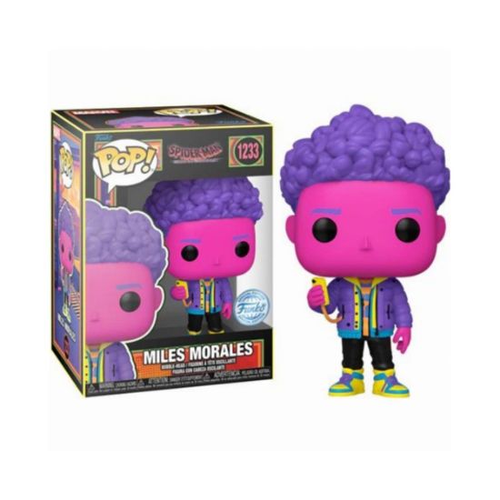 Picture of Funko Pop! Marvel: Spider-Man Across the Spider-Verse - Miles Morales (Blacklight) (Special Edition) #1233 Bobble-Head Vinyl Figure