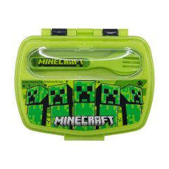 Picture of Stor: Minecraft - Funny Sandwich Box With Cutlery (40409)