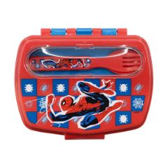 Picture of Stor: Marvel: Spider-Man Arachnid Grid -  Funny Sandwich Box With Cutlery (74709)