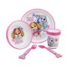 Picture of Stor: Paw Patrol -Girl 5 Pcs Non Slip Bicolor Premium Set (Plate Bowl Tumbler 260 Ml & Cutlery) (260ml) (74581)