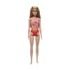 Picture of Mattel Barbie: Beach - Blond Hair Doll Wearing Pink Palm Tree-Print Swimsuit (HXX48)