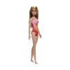 Picture of Mattel Barbie: Beach - Blond Hair Doll Wearing Pink Palm Tree-Print Swimsuit (HXX48)