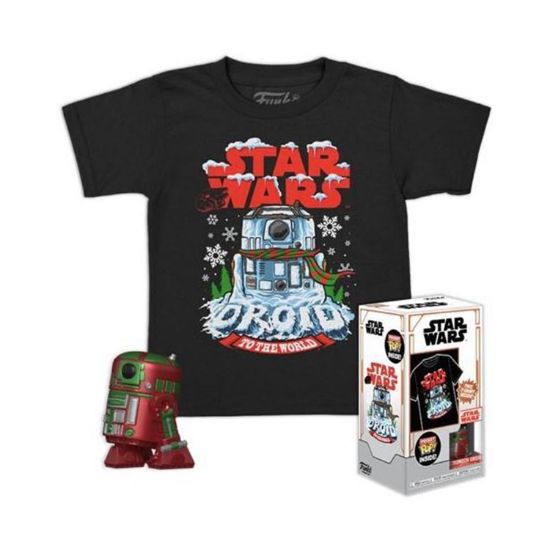 Picture of Funko Pocket Pop! & Tee (Child) Disney: Star Wars - Holiday R2-D2 (Metallic) Vinyl Figure & T-Shirt (S)