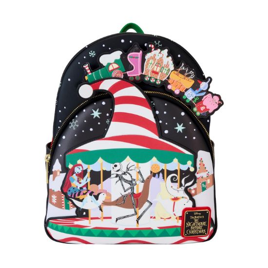 Picture of Loungefly Disney: The Nightmare Before Christmas - Journey To Christmas Town (Golows In The Dark) Mini Backpack (WDBK3786)