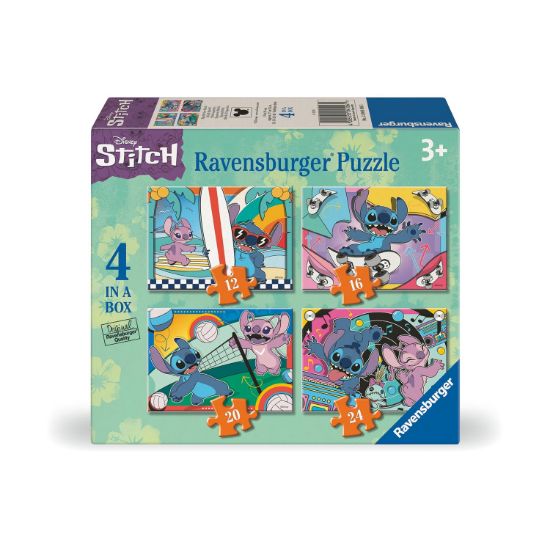 Picture of Ravensburger Puzzle Disney: Stitch - Vacay Mode 4 in a Box (12/16/20/24pcs) (12001069)