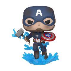 Picture of Funko Pop! Marvel: Avengers Endgame - Captain America With Broken Shield & Mjolnir #573 Bobble-Head Vinyl Figure