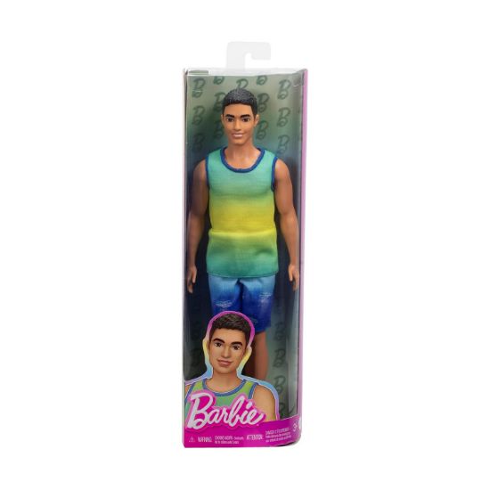 Picture of Mattel Barbie: Ken - Ombre Tank & Jean Shorts with Black Hair Doll Fashionistas (HYV00)