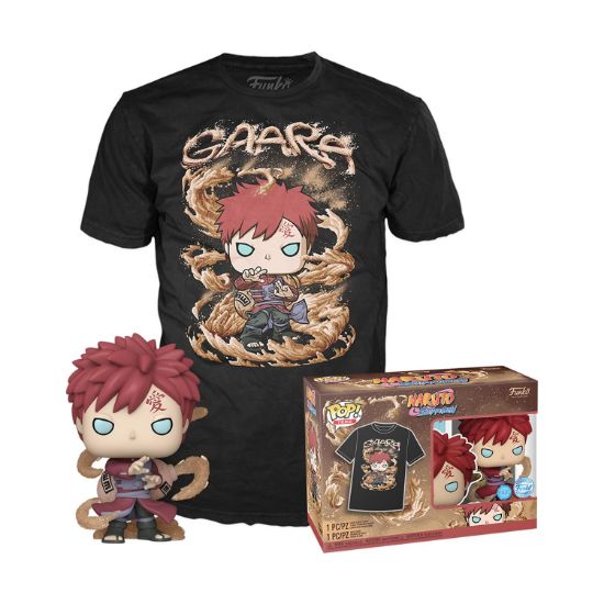 Picture of Funko Funko Pop! & Tee (Adult): Naruto - Gaara (Glows in the Dark) Vinyl Figure and T-Shirt (M)