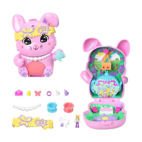 Picture of Mattel Polly Pocket: Tiny Worlds - Tea Party Bunny Playset (JCR40)