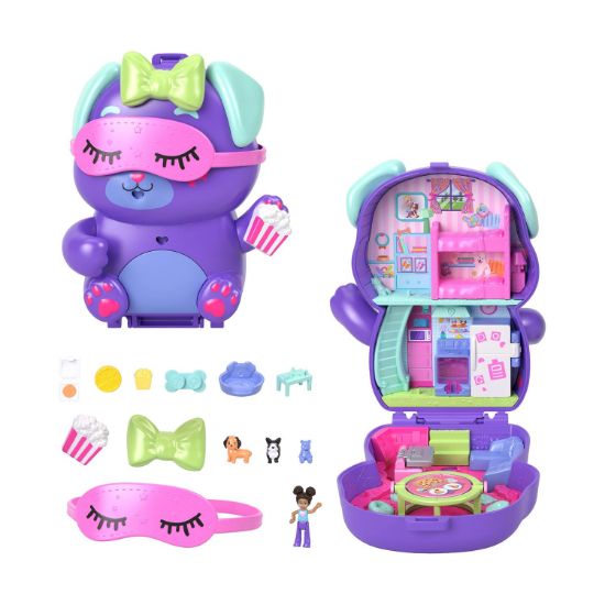 Picture of Mattel Polly Pocket: Tiny Worlds - Sleepover Puppy Playset (JCR38)